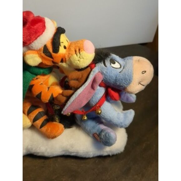 Gemmy Winnie The Pooh Tigger Eeyore Disney Christmas Sleigh Animated Singing - Picture 7 of 13